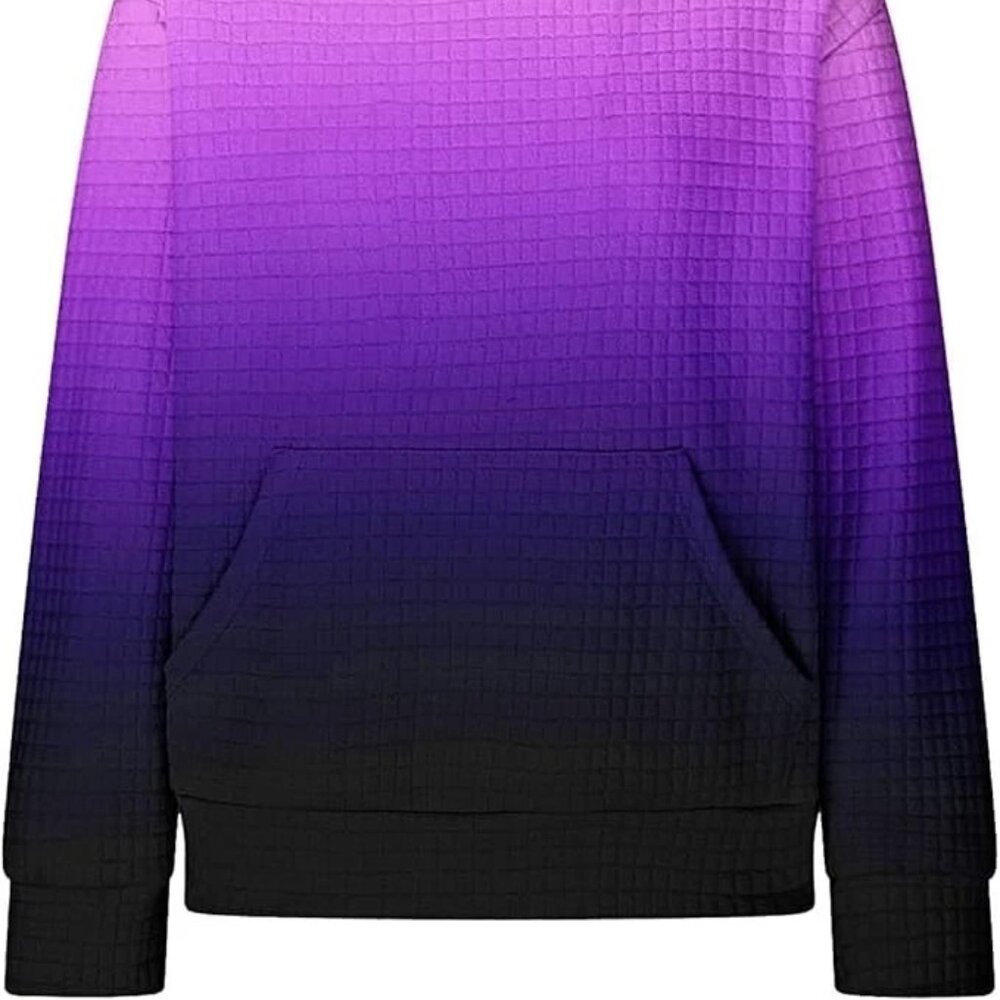 Girls Oversized Waffle Knit Hoodie Sweatshirt, Cute Long Sleeve Pullover
